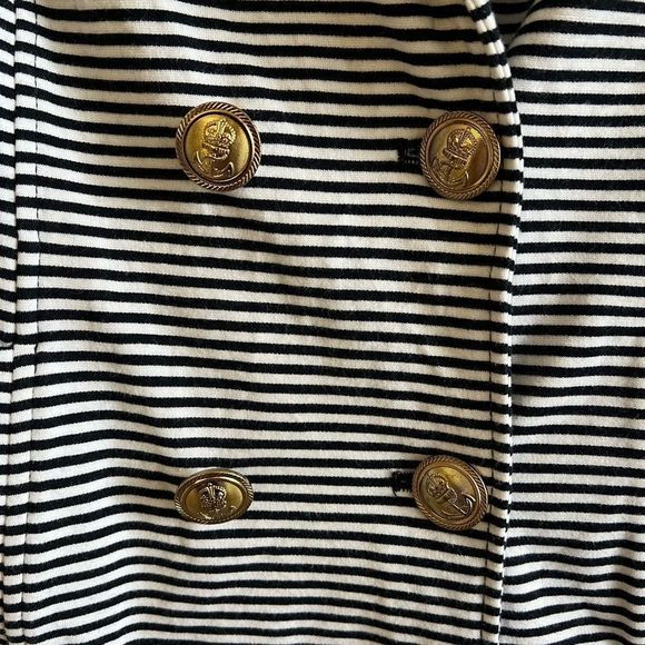 Striped Navy and White Women's Blazer - Picture 4 of 6